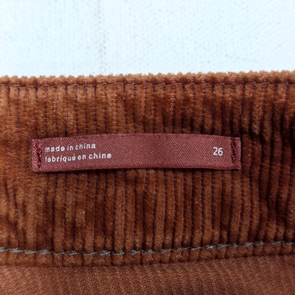 Pilcro Corduroy Pants Womens 26 Brown Slim Boyfriend Flare Leg Boho Retro 70s - Picture 7 of 9